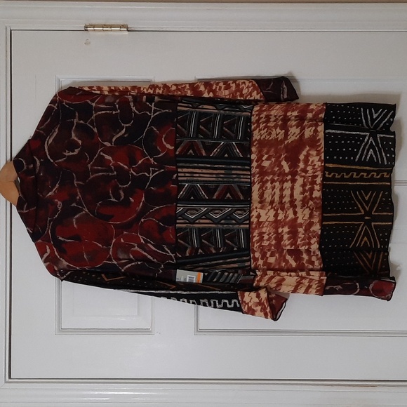 NWT JOHN MARK PARIS MULTICOLOR/MULTI-PATTERN TUNIC SZ S - Picture 14 of 16